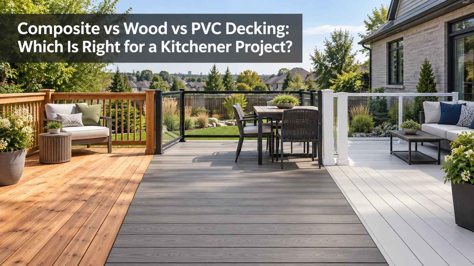 Composite vs Wood vs PVC Decking in Kitchener: A 2026 Comparison